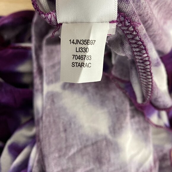 One‎ World Top Large Asymmetrical Multicolored Print Short Sleeve NWT TP-2026 - Picture 10 of 10